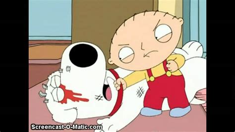 family guy stewie beats up brian.